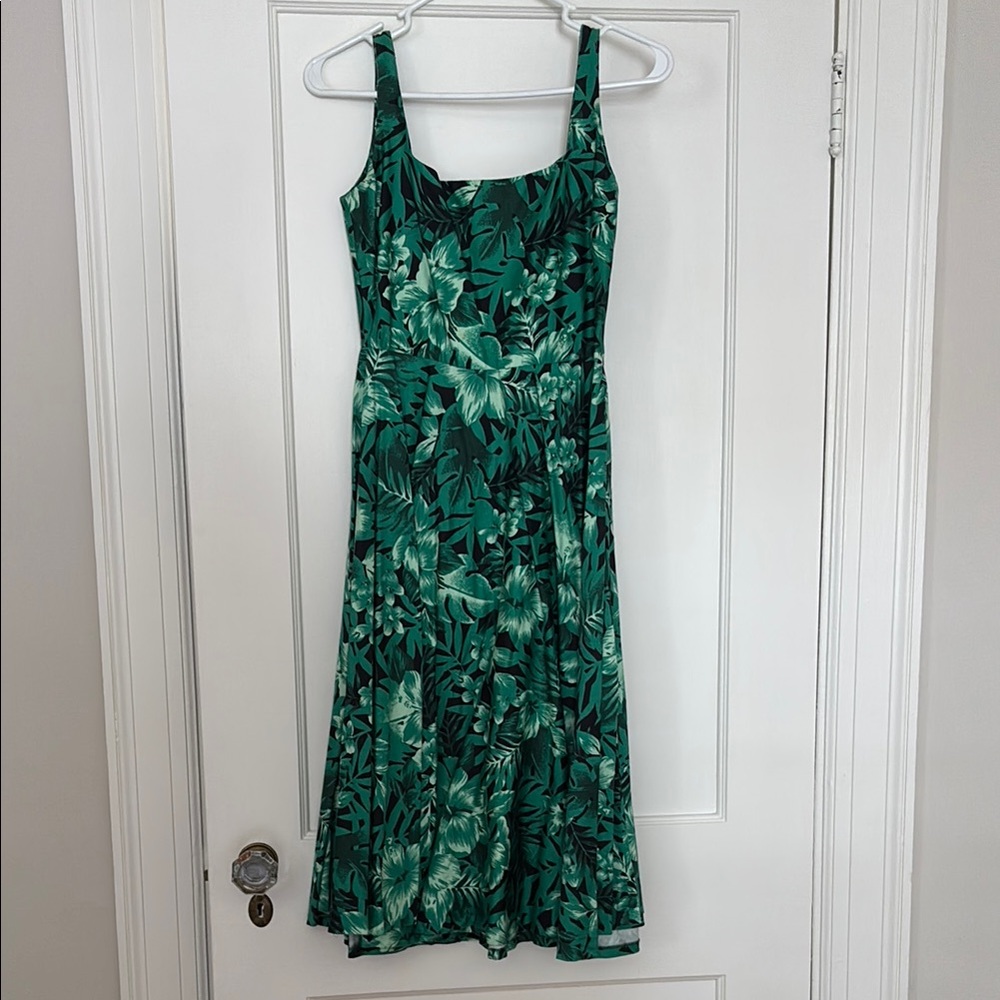Zara Green Floral Midi Dress